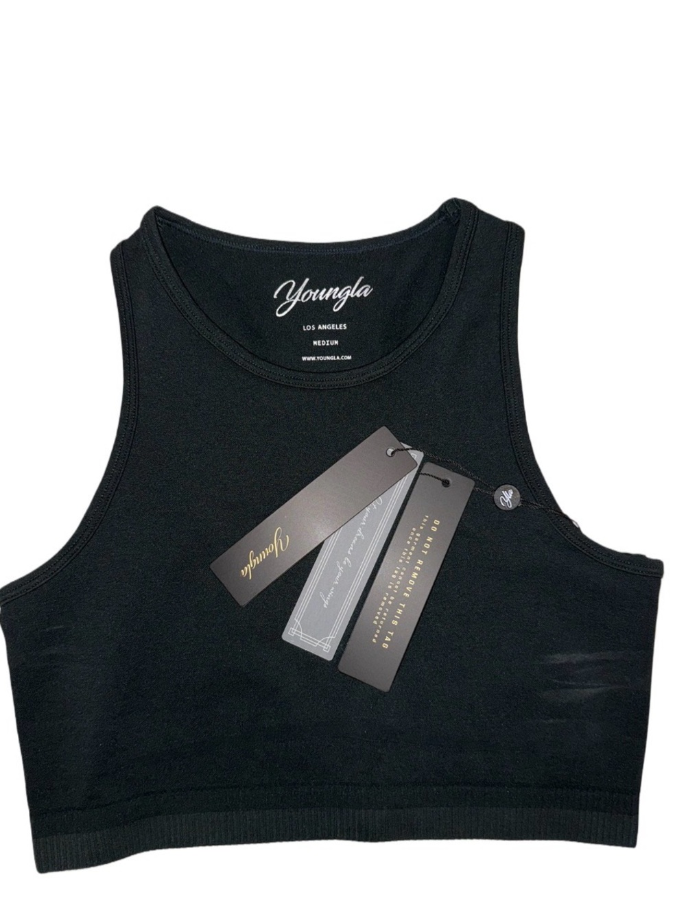 YoungLA W4273 Motion Seamless Tank Carbon Green Medium NWT